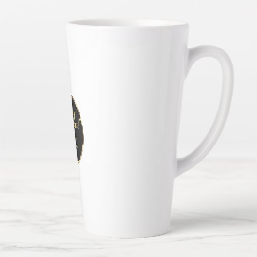 Elegant Script Modern Black en Gold Kerstmis Latte Mok (Rechts)