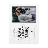Elegant Script Modern Black White Art Design Foto Magneet (Verticaal)