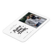 Elegant Script Modern Black White Art Design Foto Magneet (Linkerzijde)