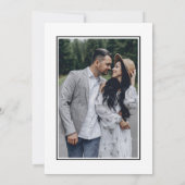 Elegant Script Modern Black White Art Design Foto Save The Date (Achterkant)