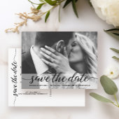 Elegant Script Modern bruiloft verloving Foto Briefkaart