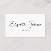 Elegant Script Modern Chic Foto QR-code Visitekaartje (Voorkant)