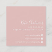 ELEGANT script modern chic  goud blush roze Vierkante Visitekaartje (Achterkant)