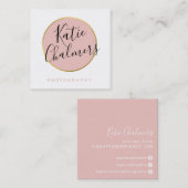 ELEGANT script modern chic  goud blush roze Vierkante Visitekaartje (Voorkant / Achterkant)