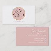 ELEGANT script modern chic goud blush roze Visitekaartje (Voorkant / Achterkant)
