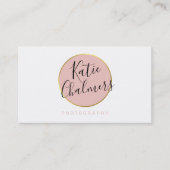 ELEGANT script modern chic goud blush roze Visitekaartje (Voorkant)