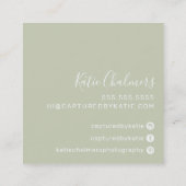 ELEGANT script modern chic  gouden salie groen Vierkante Visitekaartje (Achterkant)