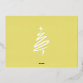 Elegant Script Modern Christmas Family 3 Foto Folie Feestdagenkaart (Achterkant)