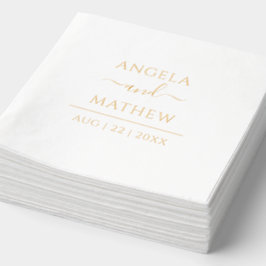 Elegant script Modern Custom Wedding Gold Folie Servetten
