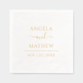 Elegant script Modern Custom Wedding Gold Folie Servetten (Voorkant)