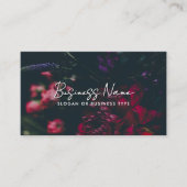 Elegant Script Modern Dark & Moody Flowers Visitekaartje (Voorkant)