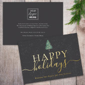 Elegant script modern festive pine tree Business Folie Feestdagenkaart