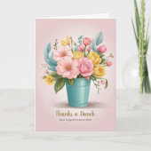 Elegant Script Modern Floral Vaas Business Display Bedankkaart (Voorkant)