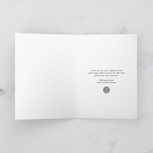 Elegant Script Modern Floral Vaas Business Display Bedankkaart (Binnen)