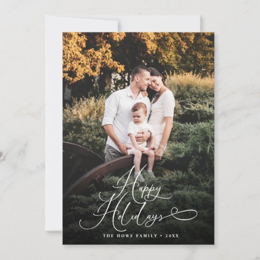 Elegant Script Modern Foto Eucalyptus Traditioneel Feestdagenkaart (Voorkant)