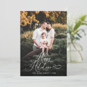 Elegant Script Modern Foto Eucalyptus Traditioneel Feestdagenkaart (Staand voorkant)