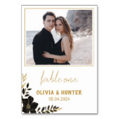 Elegant Script Modern Foto Tafelnummer Huwelijk   (Voorkant)