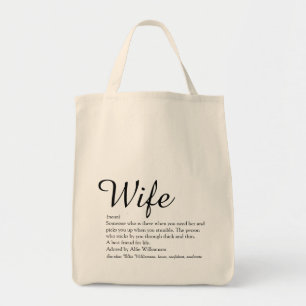 Elegant Script Modern Fun voor definitie van vrouw Tote Bag