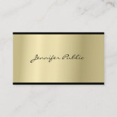 Elegant script Modern Glam Gold Blik Bovenste Visitekaartje (Voorkant)