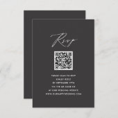 Elegant Script Modern Grijs Eenvoudig QR Bruiloft  RSVP Kaartje (Voorkant / Achterkant)