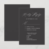 Elegant Script Modern Grijs Minimalistisch Bruilof RSVP Kaartje (Voorkant / Achterkant)