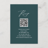 Elegant Script Modern Groen Eenvoudig QR Bruiloft  Informatiekaartje (Voorkant)
