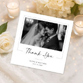 Elegant Script Modern Klassieke Trouwfoto Bedankkaart
