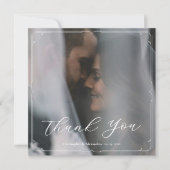 Elegant Script Modern Lijst Trouwfoto Bedankkaart (Voorkant)