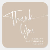 Elegant Script Modern Minimalist Bedankt Square Vierkante Sticker (Voorkant)