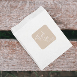 Elegant Script Modern Minimalist Bedankt Square Vierkante Sticker
