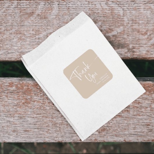 Elegant Script Modern Minimalist Bedankt Square Vierkante Sticker