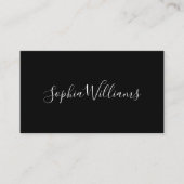Elegant Script Modern Minimalist Black Visitekaartje (Voorkant)