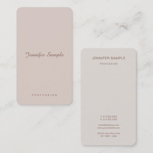 Elegant Script Modern Minimalist Plain Trendy Visitekaartje (Voorkant / Achterkant)