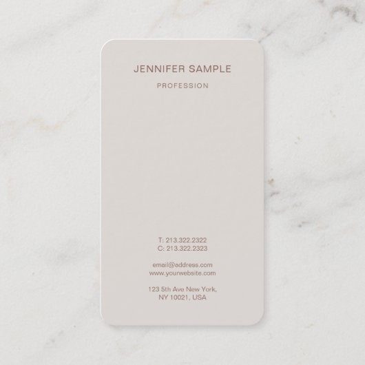 Elegant Script Modern Minimalist Plain Trendy Visitekaartje (Achterkant)