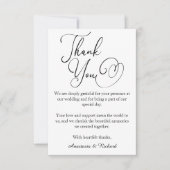 Elegant Script Modern Minimalist Weddenschap Bedankkaart (Voorkant)