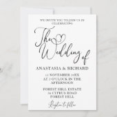 Elegant Script Modern Minimalist Weddenschap Kaart (Voorkant)