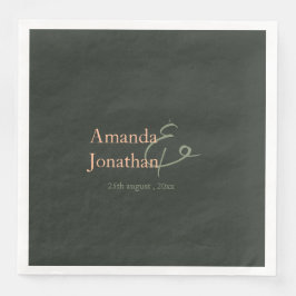 Elegant Script Modern Minimalist Weddenschap Servet