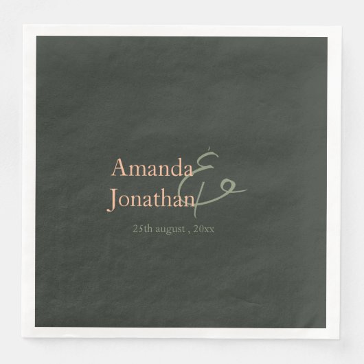 Elegant Script Modern Minimalist Weddenschap Servet (Voorkant)