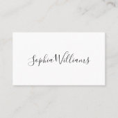 Elegant Script Modern Minimalist White Visitekaartje (Voorkant)