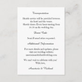 Elegant Script Modern Minimalistisch Bruiloft Deta Informatiekaartje (Achterkant)