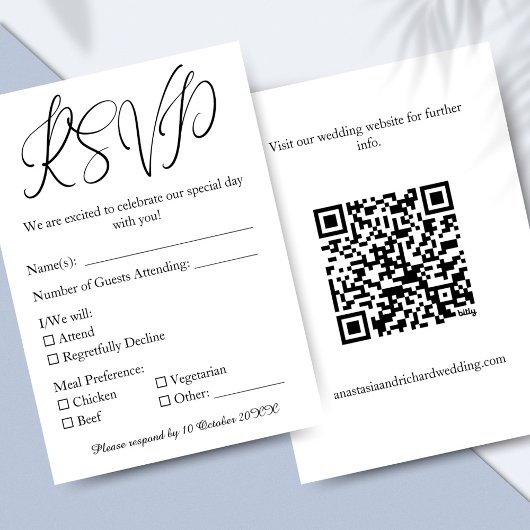 Elegant Script Modern Minimalistisch Bruiloft RSVP