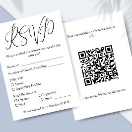 Elegant Script Modern Minimalistisch Bruiloft RSVP Kaartje
