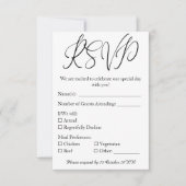 Elegant Script Modern Minimalistisch Bruiloft RSVP Kaartje (Voorkant)