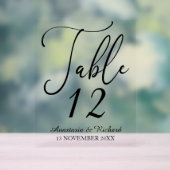 Elegant Script Modern Minimalistisch Trouwtafel Acryl Bord (Neutraal)