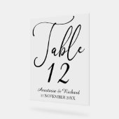 Elegant Script Modern Minimalistisch Trouwtafel Acryl Bord (Hoek)