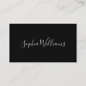 Elegant Script Modern Minimalistisch Zwart Visitekaartje (Voorkant)