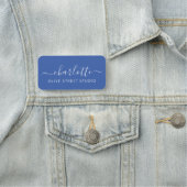 Elegant Script Modern Name Blue Business Naamplaatje (In situ)