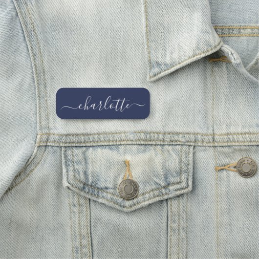Elegant Script Modern Name Personalized Navy Blue Naamplaatje (In situ)