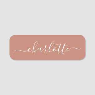 Elegant Script Modern Name Personalized Terracotta Naamplaatje