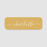 Elegant Script Modern Name Personalized Yellow